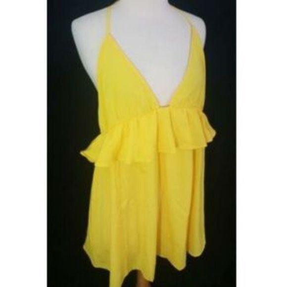 NWT Asos asos Petite Beach yellow Halter Sundress 12 NEW - Picture 4 of 6